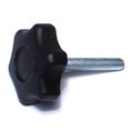 Midwest Fastener 8mm-1.25 x 50mm Black Plastic Coarse Male Threaded Stud Fluted Knobs 2PK 78007